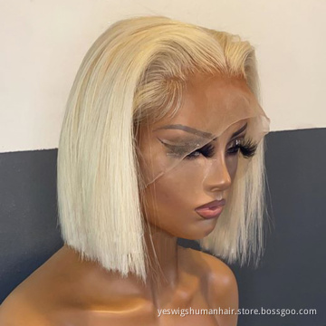 Yeswigs cheap Honey Blonde Colored 613 Short Bob Human Hair Hd  Swiss Lace Frontal Wig For Black Women Wholesale Lace Front Wigs
